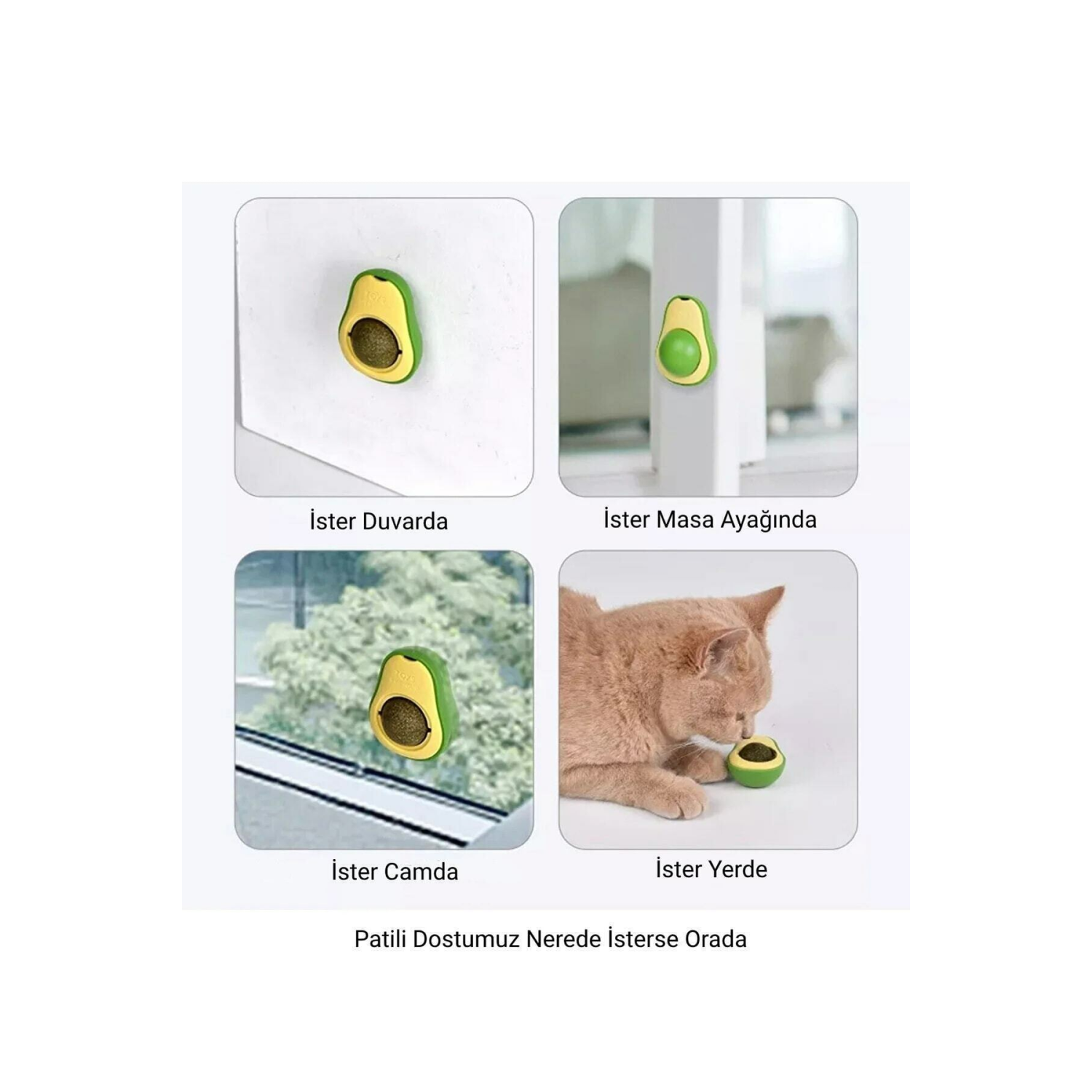 Avokado Catnip Avokado Kedi Çimi Topu Avokado Kedi Nanesi Oyuncağı