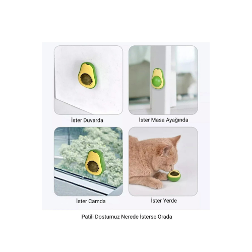 Avokado Catnip Avokado Kedi Çimi Topu Avokado Kedi Nanesi Oyuncağı