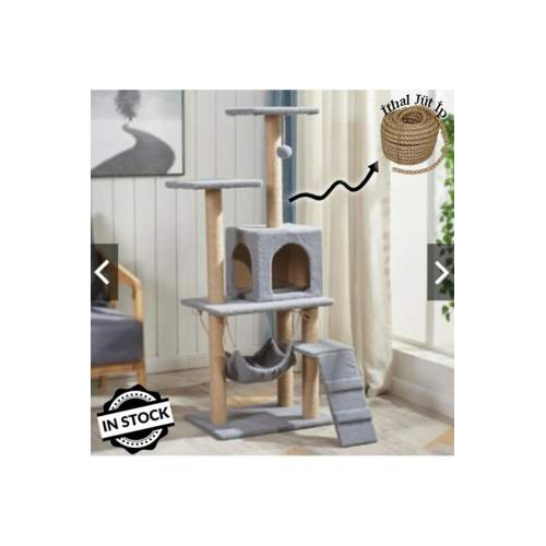 Hamaklı Yuvalı Lüx Kedi Evi - Kedi Tırmalama Evi