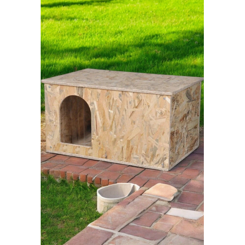 Kedi Kulübesi,çok Büyük (XL) 61x41x36 Cm, Rüzgar Siperi, Dış/iç Mekan Kedi Evi