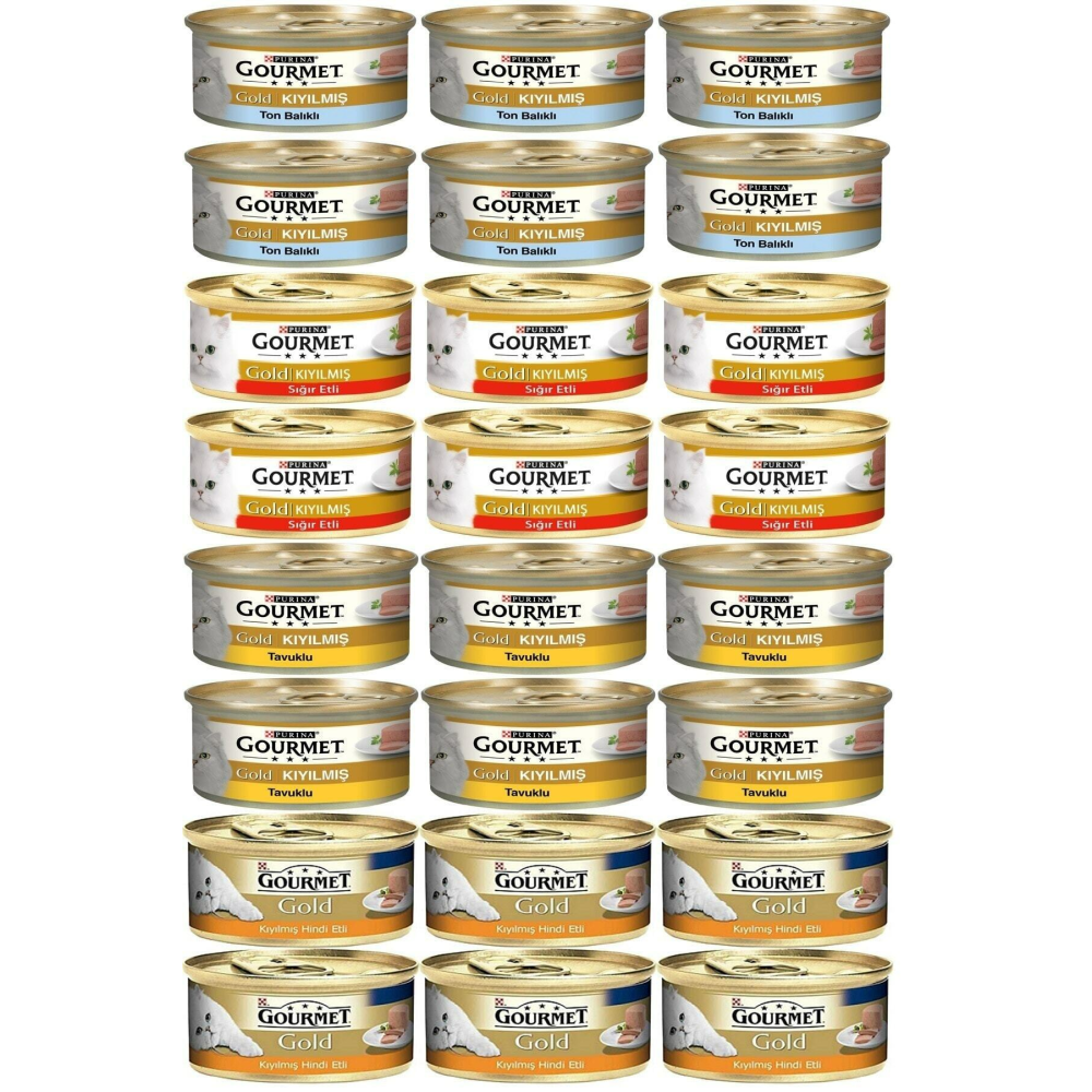 Karışık Kıyılmış Konserve Yetişkin Kedi Yaş Maması 24 X 85 G