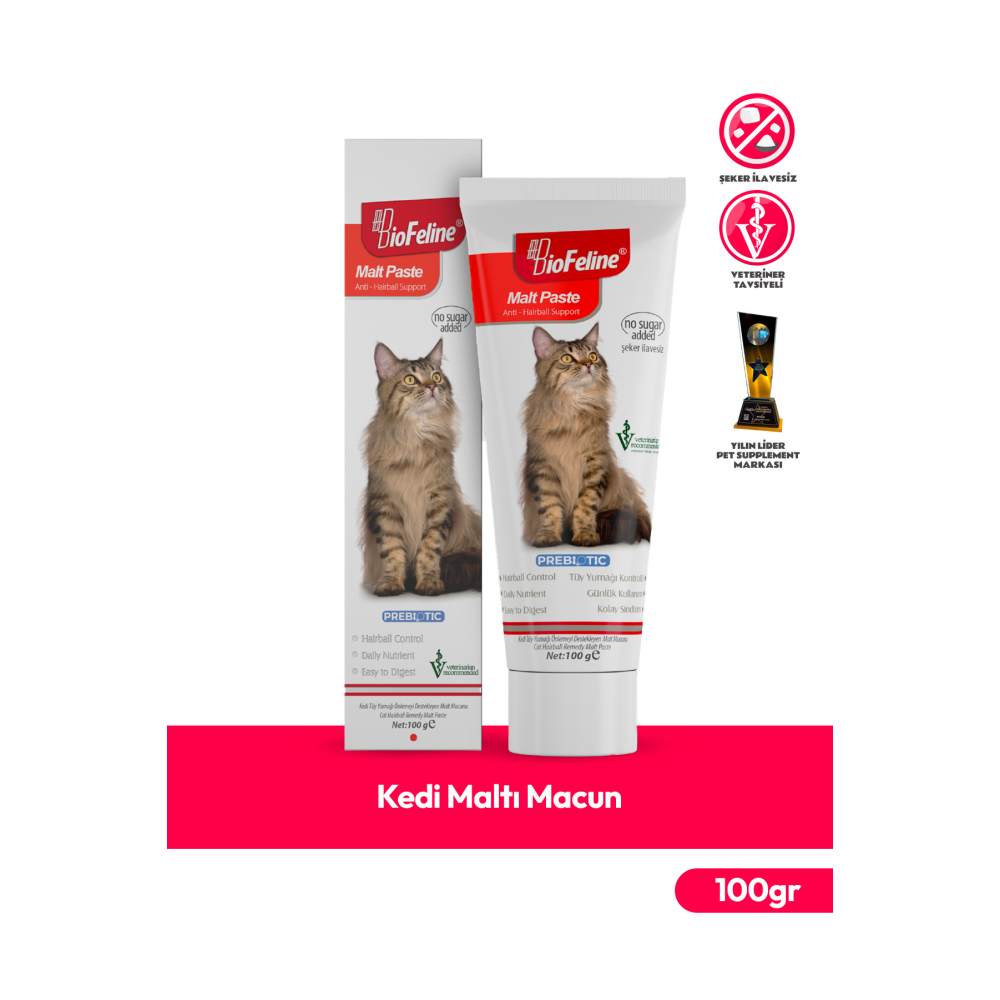 Kedi Maltı Macun 100 G Kediler İçin Tüy Yumağı Önleyici Tüy Yumağı Karşıtı Malt Macun