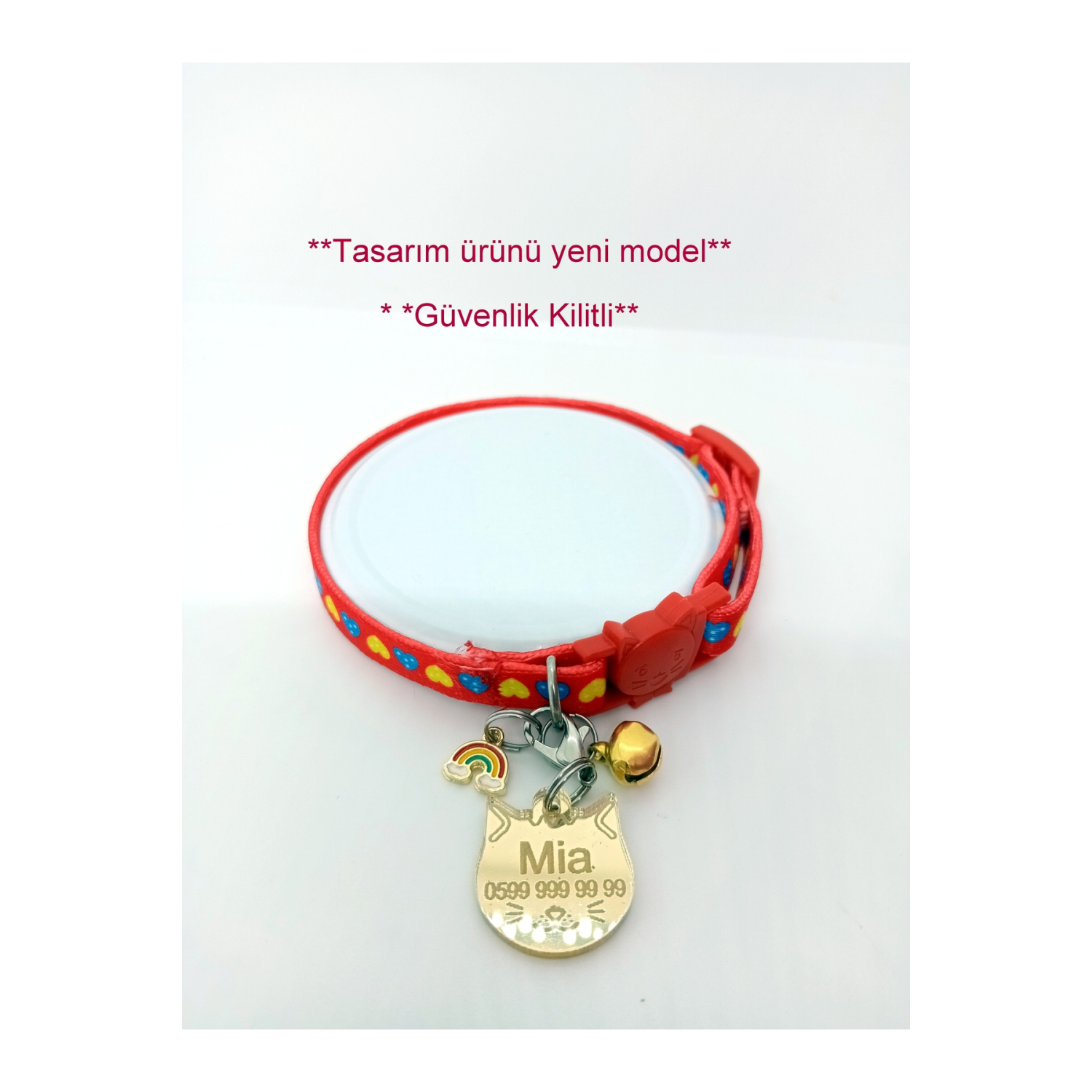 Kişiye Özel Isimli Kedi Tasması Kedi Isim Künyesi Isimlik Kedi Kolyesi Aksesuar