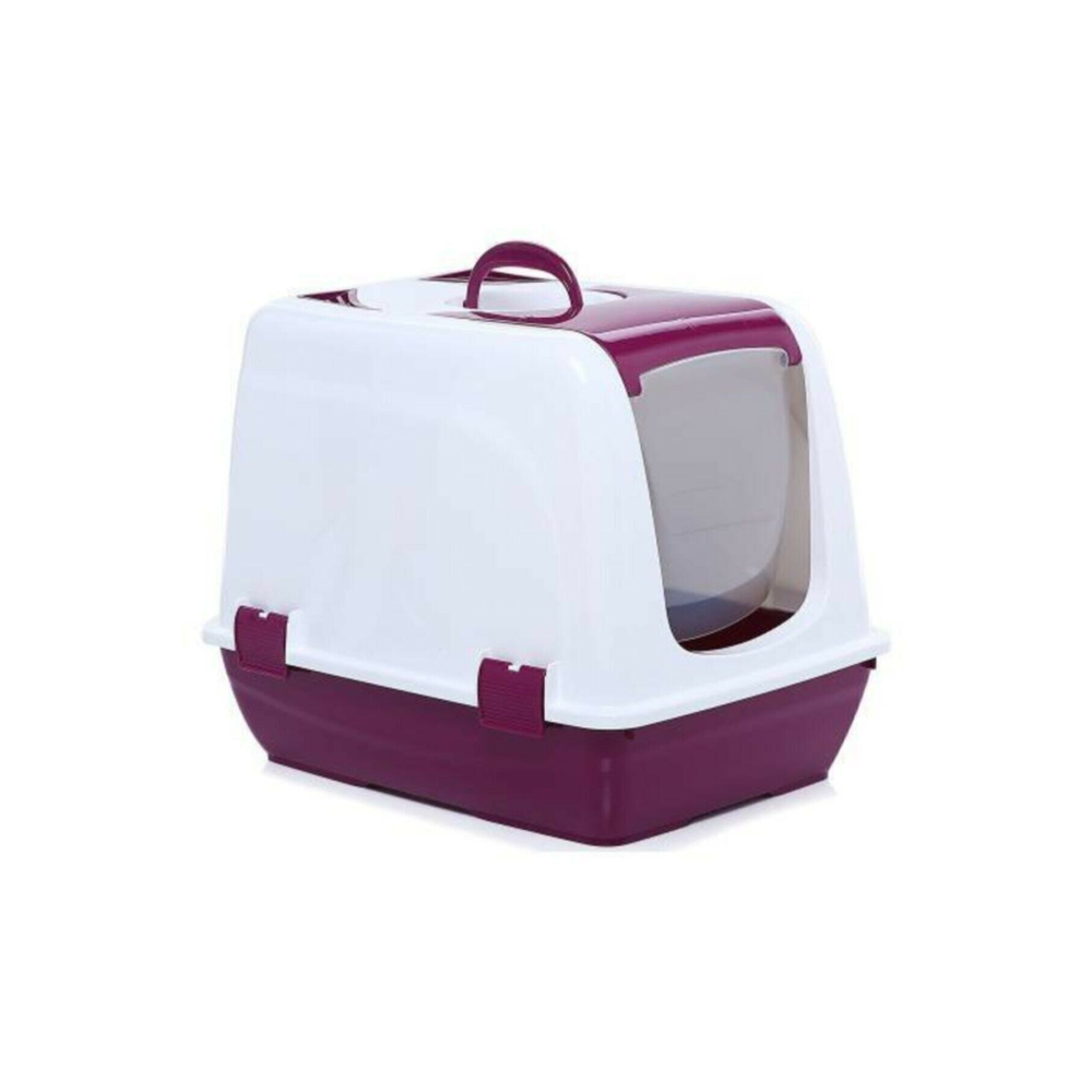Kapalı Kedi Tuvaleti - Xl Boy 40x37,5x50 Cm Kürekli Mor