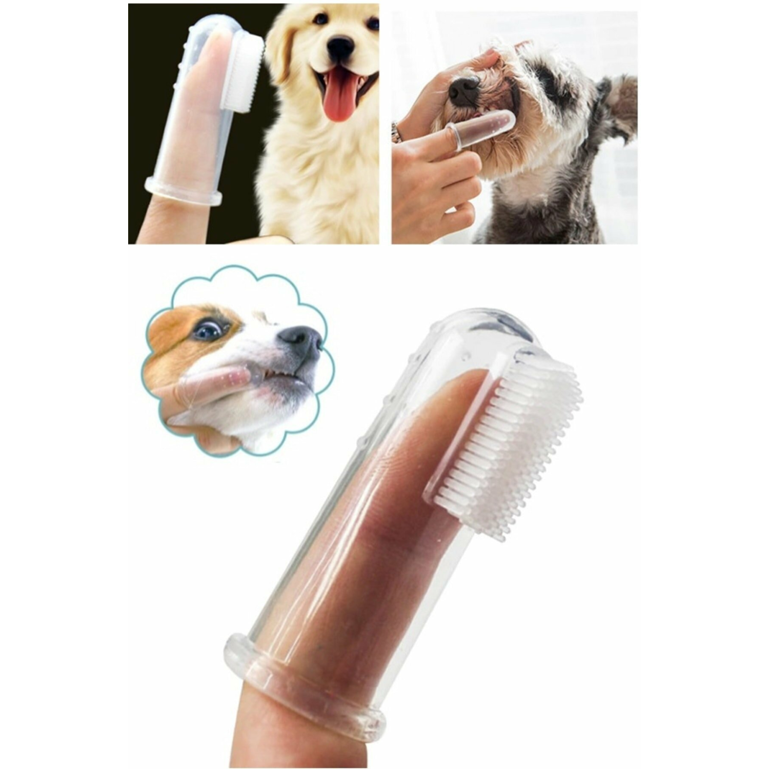 Kedi Ve Köpek Parmak Diş Fırçası Saklama Kutulu Kolay Kullanımlı Evcil Hayvan Diş Bakım Fırçası