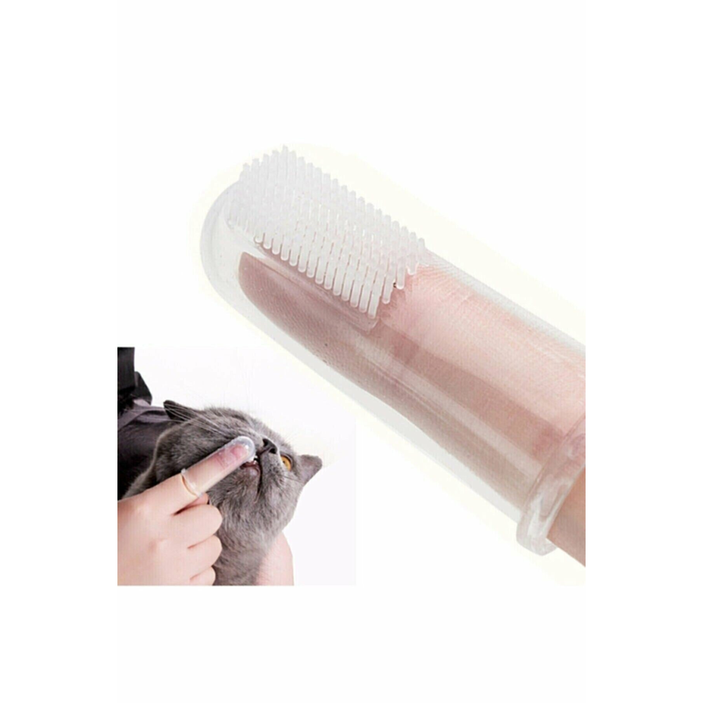 Kedi Ve Köpek Parmak Diş Fırçası Saklama Kutulu Kolay Kullanımlı Evcil Hayvan Diş Bakım Fırçası