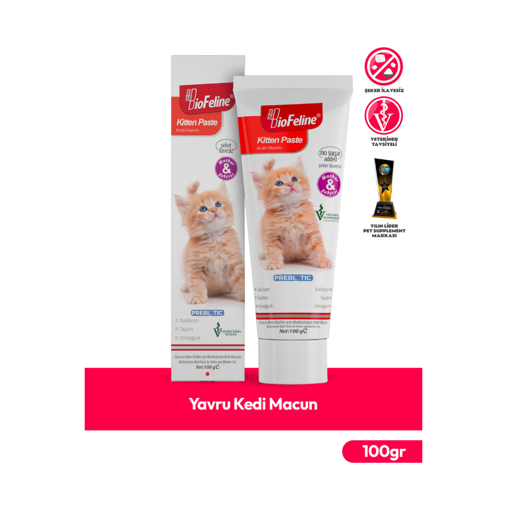 Yavru Kedi Macun 100g (YAVRU & ANNE KEDİLERDE BAĞIŞIKLIK SİSTEMİ DESTEKLEYİCİ MULTİVİTAMİN MACUN)