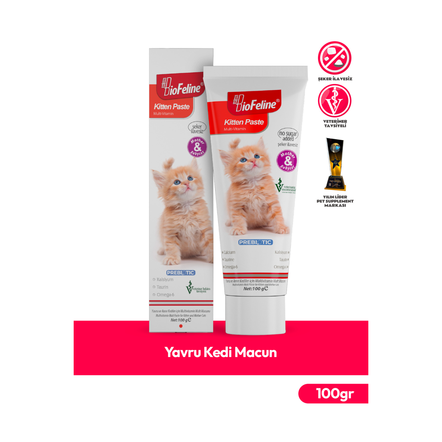 Yavru Kedi Macun 100g (YAVRU & ANNE KEDİLERDE BAĞIŞIKLIK SİSTEMİ DESTEKLEYİCİ MULTİVİTAMİN MACUN)