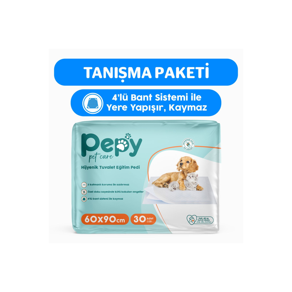 Hijyenik Yapışkanlı Tuvalet Eğitim Pedi Köpek / Kedi Çiş Pedi 30 Adet