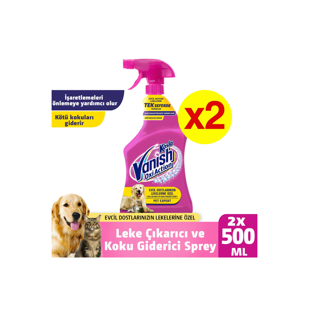 Kosla Pet Leke Çıkarıcı ve Koku Giderici Sprey 2x500 ml