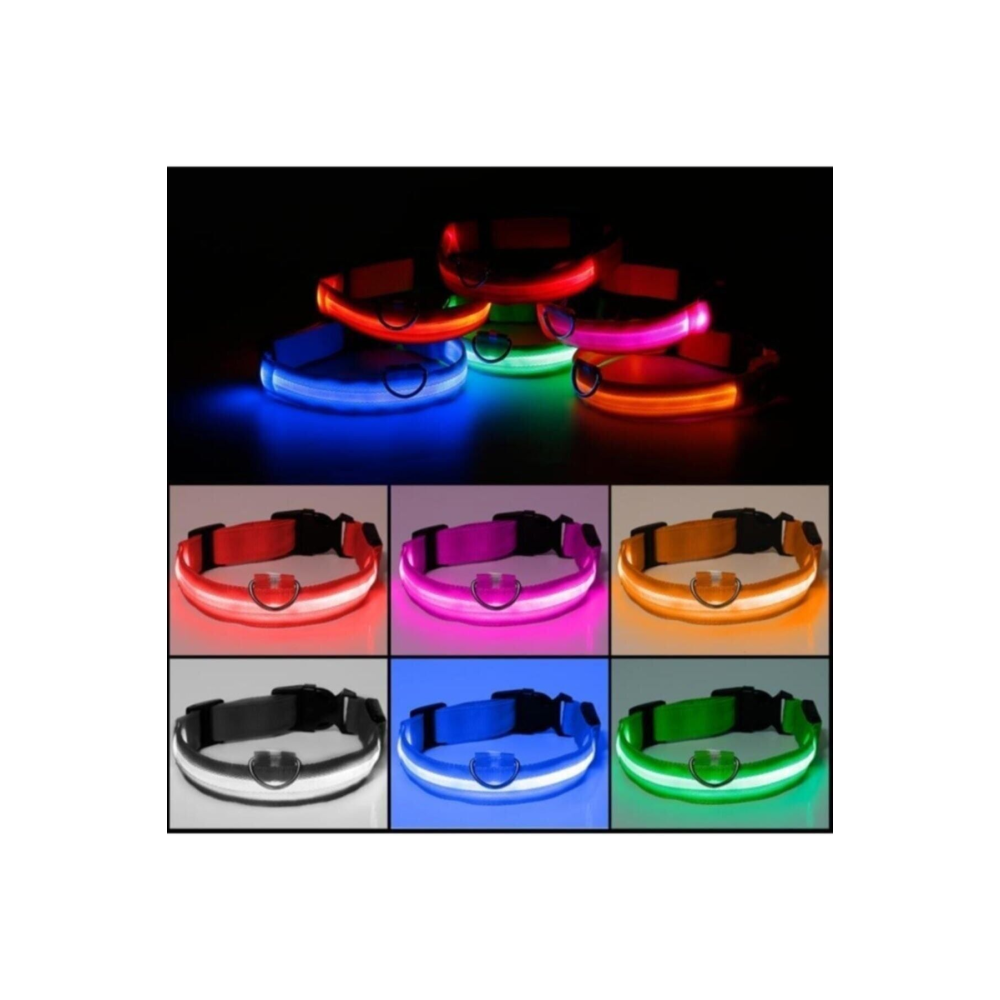 Led Işıklı Boyun Tasması Kedi Köpek Ayarlanabilir Boyun Tasması Yanıp Sönen