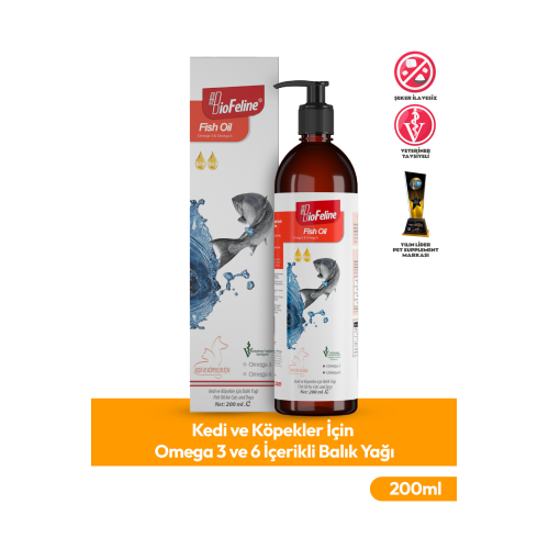 Fish Oil 200ml (KEDİ VE KÖPEKLER İÇİN OMEGA 3 VE 6 İÇERİKLİ BALIK YAĞI)