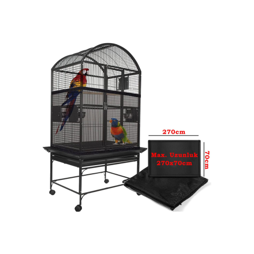 Ekstra Büyük Kuş Kafesi Örtüsü, Papağanlar için, Kuş kafesi, Koruyucu file, 270 genişlik 70cm