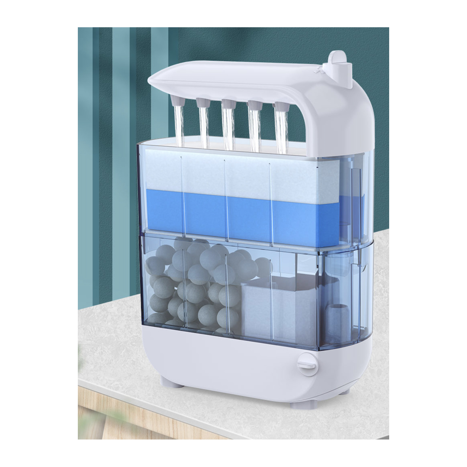 Düşük Su Seviyeli Kaplumbağa Akvaryumu Teraryum İçin İç Filtre