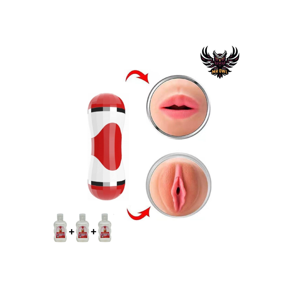3 Adet Kayganlaştırıcı Realistik Çift Tarafli Suni Vajinal Ve Oral Mastürbatör