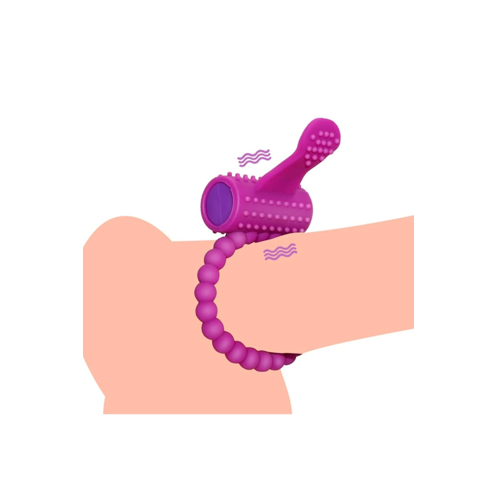 Sprial Noktalı Tırtıklı Klitoris Uyarıcılı Güçlü Titreşimli Ereksiyonu Ve Geciktirme Penis Halkası