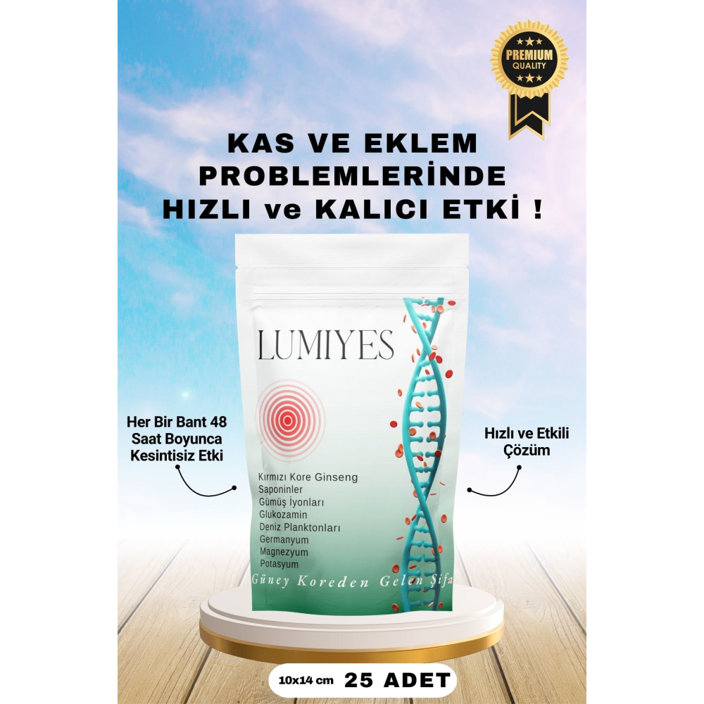Lumiyes “kas Ve Eklem Problemlerinde Hızlı Ve Kalıcı Etki Sağlayan Transdermal Bant” 25 Adet