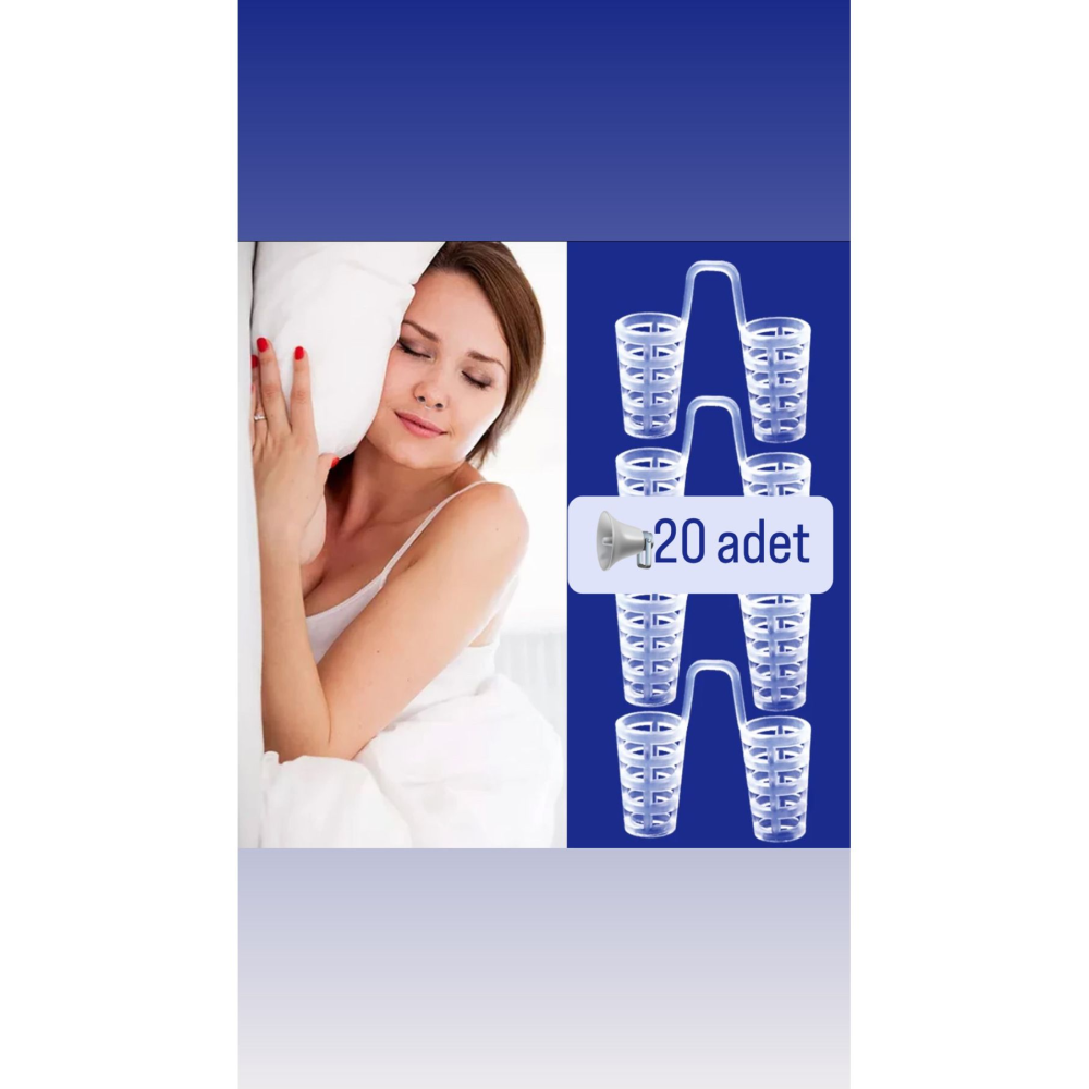 Horlama Önleyici Burun Filesi 20 Adet Burun Içi Silikon Aparat Steril Tasima Kutulu