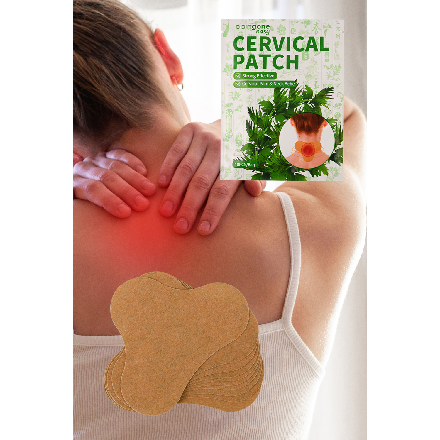 20 Adet Boyun ve Tüm Vücut Noktasal Ağrı Isı Bandı Kokusuz Etkili XLM63471