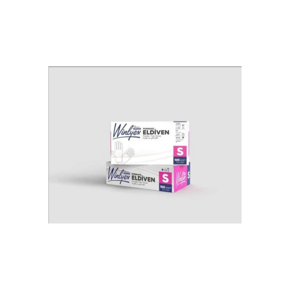 Winlyex Pudrasız S Beden 100 Adet Hibrit Teknoloji Vinil Muadili Eldiven