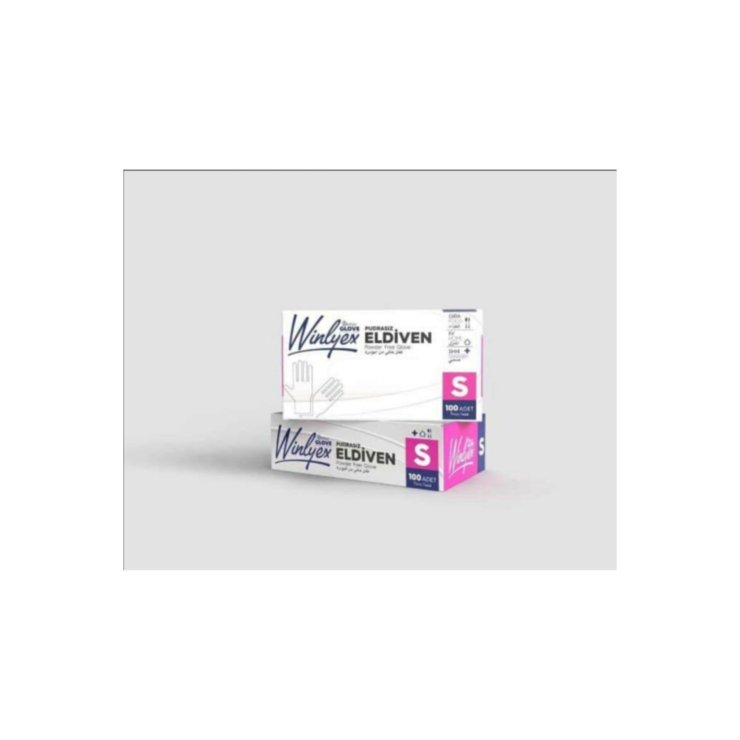 Winlyex Pudrasız S Beden 100 Adet Hibrit Teknoloji Vinil Muadili Eldiven