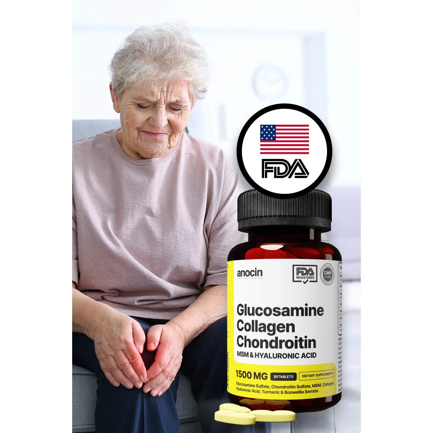 Glucosamine Chondroitin Msm Kolajen Curcumin Tablet 1500 Mg Glukozamin Kondroitin Collagen