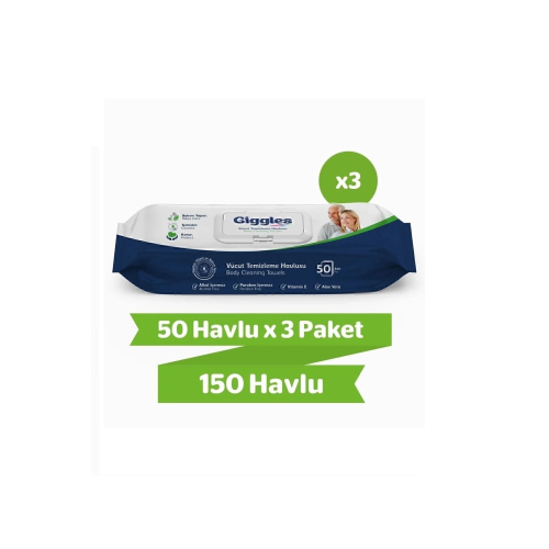 Vücut Temizleme Havlusu 50'li 3 Paket 150 Havlu