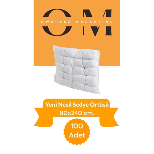 100 Adet 80 *240 Yeni Nesil Her Tarafı Lastikli Sedye Örtüsü