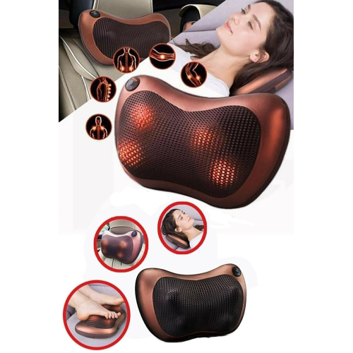 4 Toplu Çift Yönlü Isıtmalı Masaj Yastığı Ayak Bel Boyun Sırt Vücut Omuz Masaj Aleti