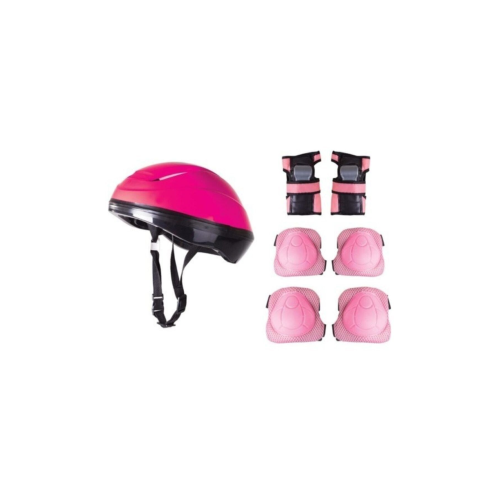 Pembe Bisiklet Scooter Kask Dizlik Dirseklik Koruyucu Set