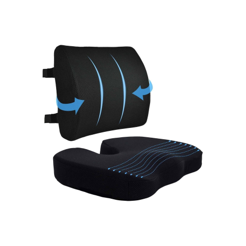 Oto Araç Ofis Koltuk Sandalye Bel Destek Minderi ve Visco Cocix Oturma Minderi