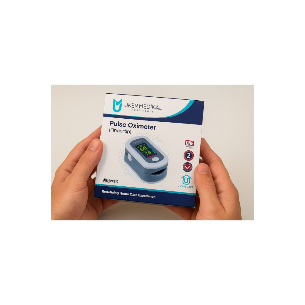 Parmak Tipi Oksimetre Kan Oksijen Nabız Ölçer, Taşıma Kordonlu, UTS Kayıtlı