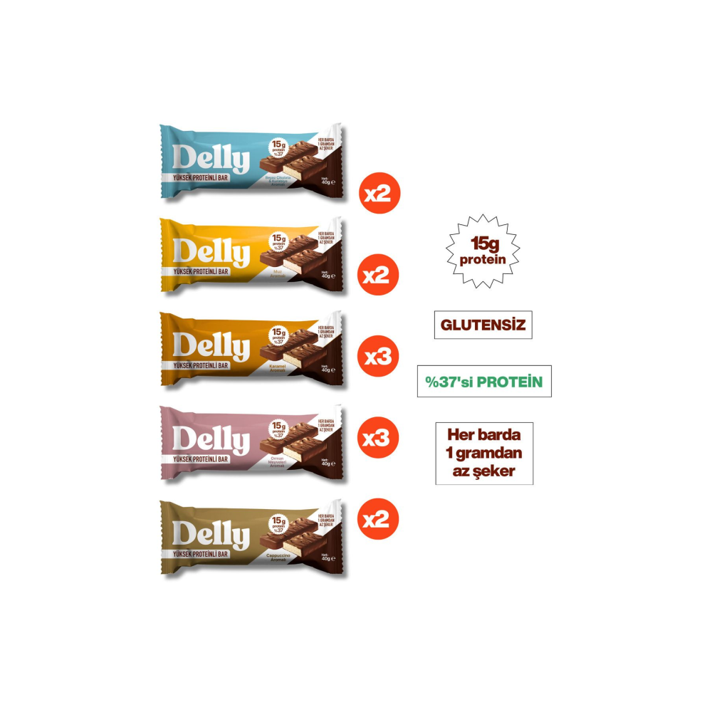 12 Adet Çikolata Kaplı - Yüksek Proteinli Bar Karışık Kutu