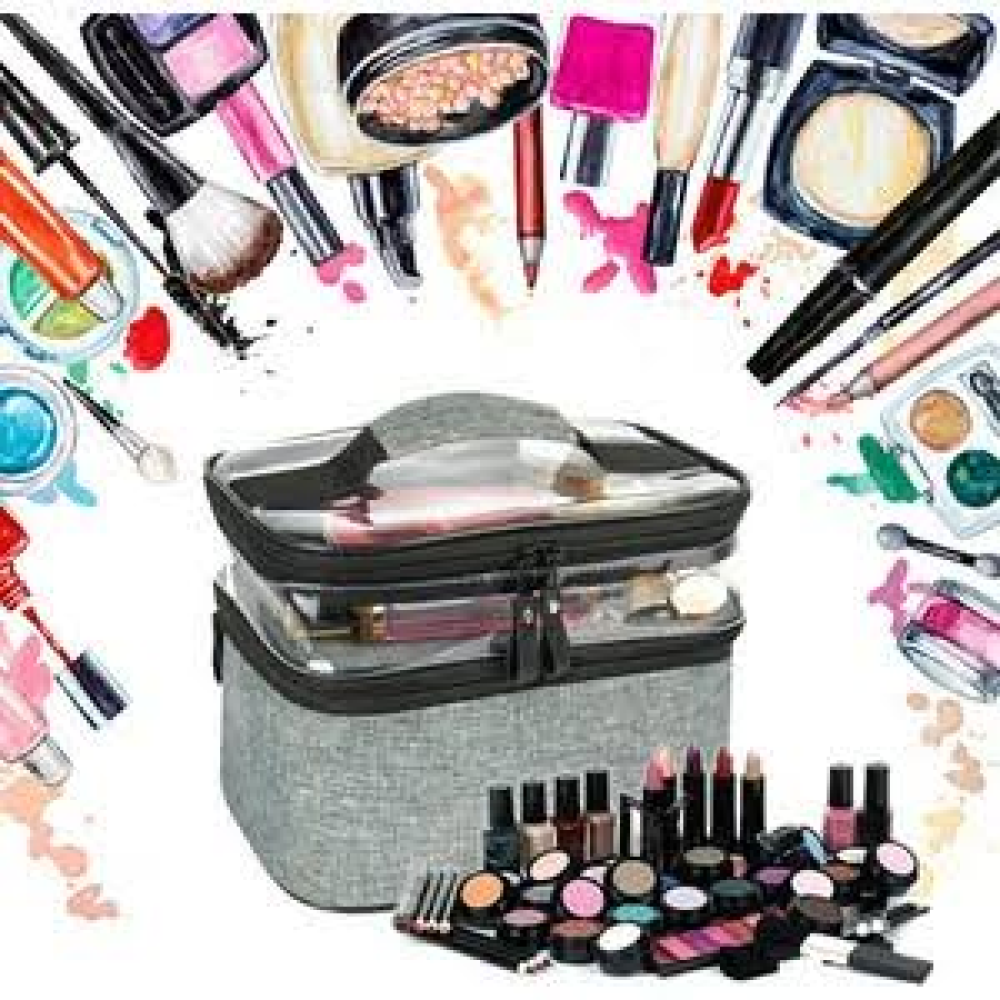 Markaflex Makyaj Çantası Makyaj Malzeme Çantası Makyaj Malzemesi Için Çanta - Gri