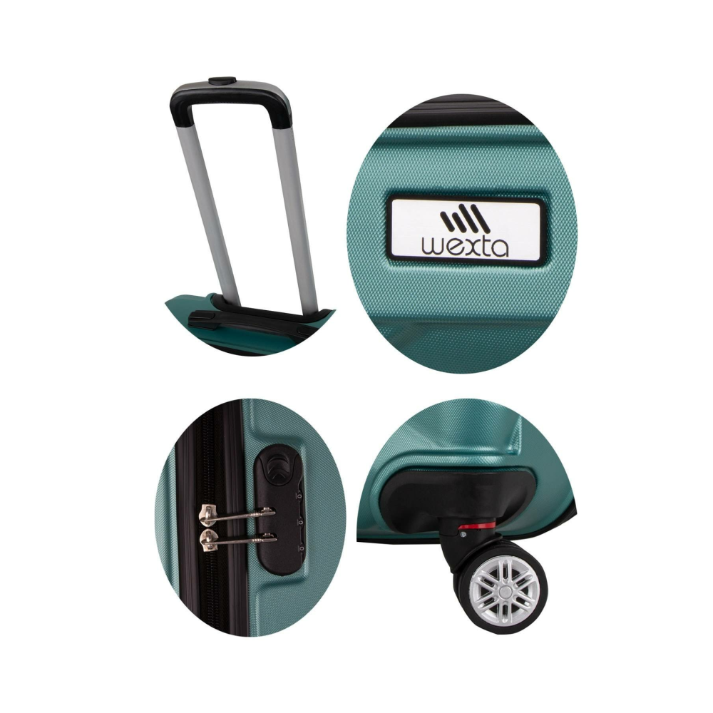 Wexta Wx-300 Baskılı Büyük Boy Valiz Mint Yeşili