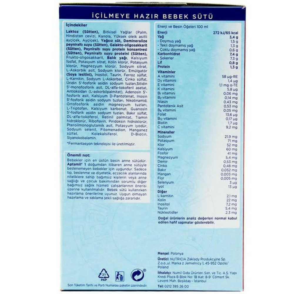 Aptamil 1 900 Gr Bebek Sütü