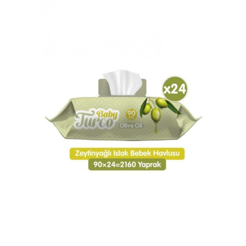 Baby Turco Zeytinyağlı Islak Bebek Havlusu 24 X 90 Adet
