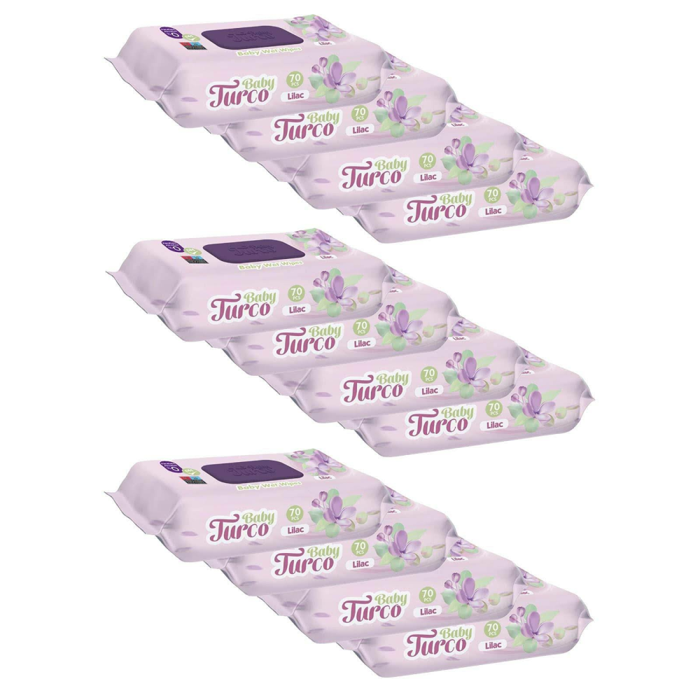 Baby Turco Leylak Kokulu Islak Bebek Havlusu 12'li 840 Yaprak
