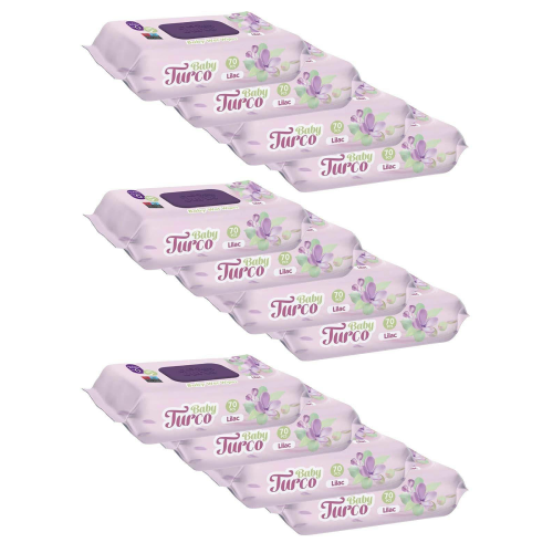 Baby Turco Leylak Kokulu Islak Bebek Havlusu 12'li 840 Yaprak