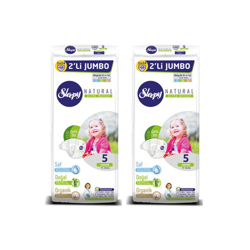 Sleepy Baby Naturel Bebek Bezi 2'li Jumbo 5 Numara