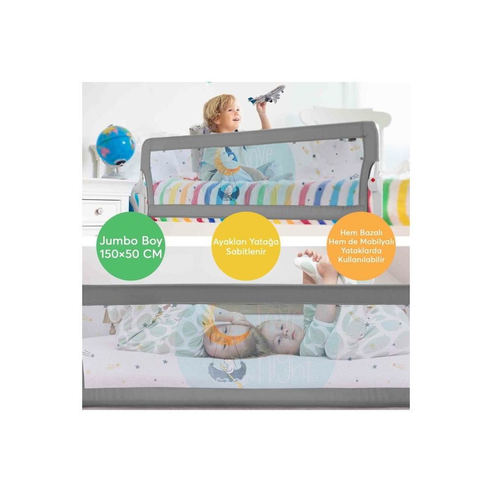 Elele Ekstra Geniş Katlanabilir Yatak Bariyeri 150Cm Good Night