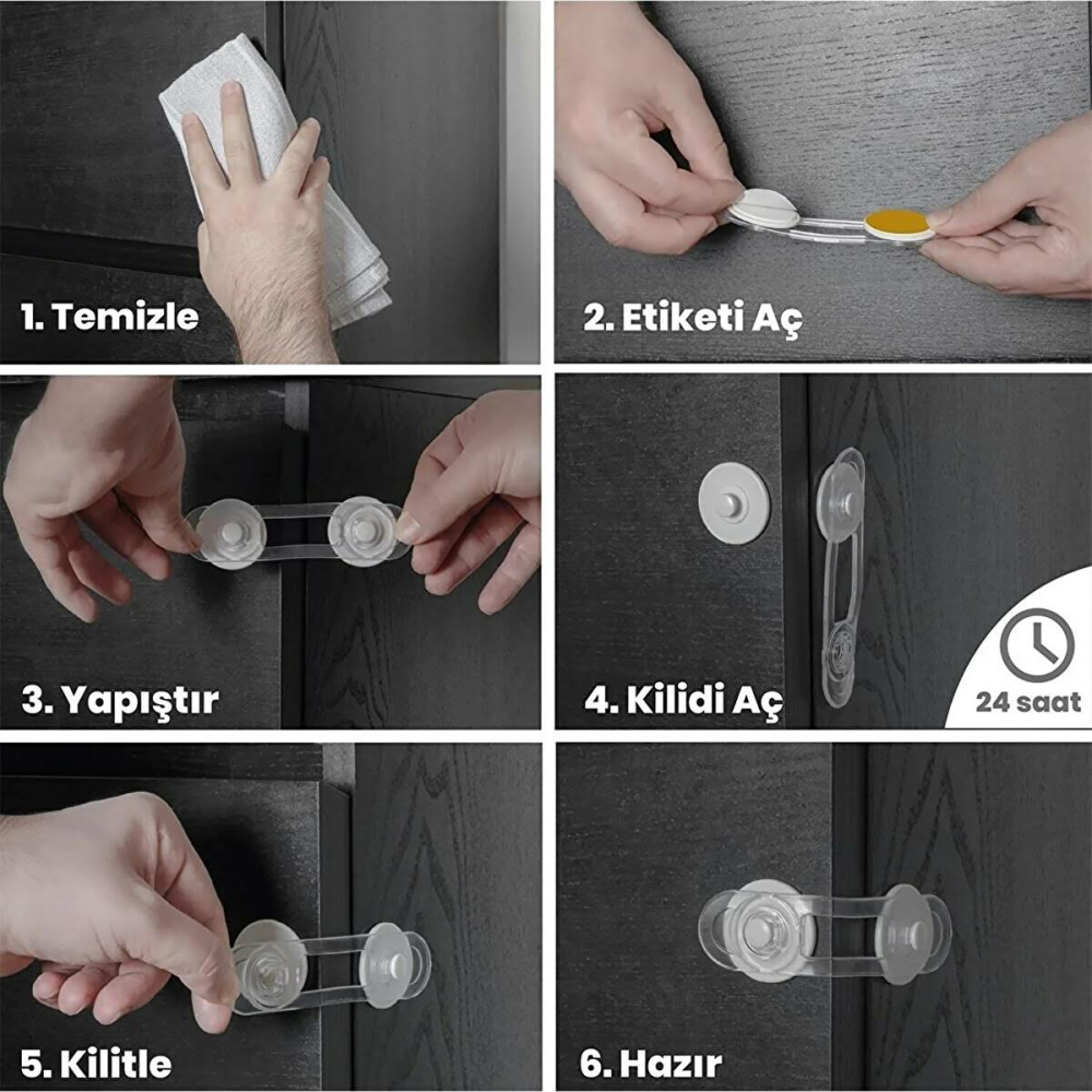 Ideal Baby 10 Adet Mini Çok Amaçlı Kilit Set - Renkli