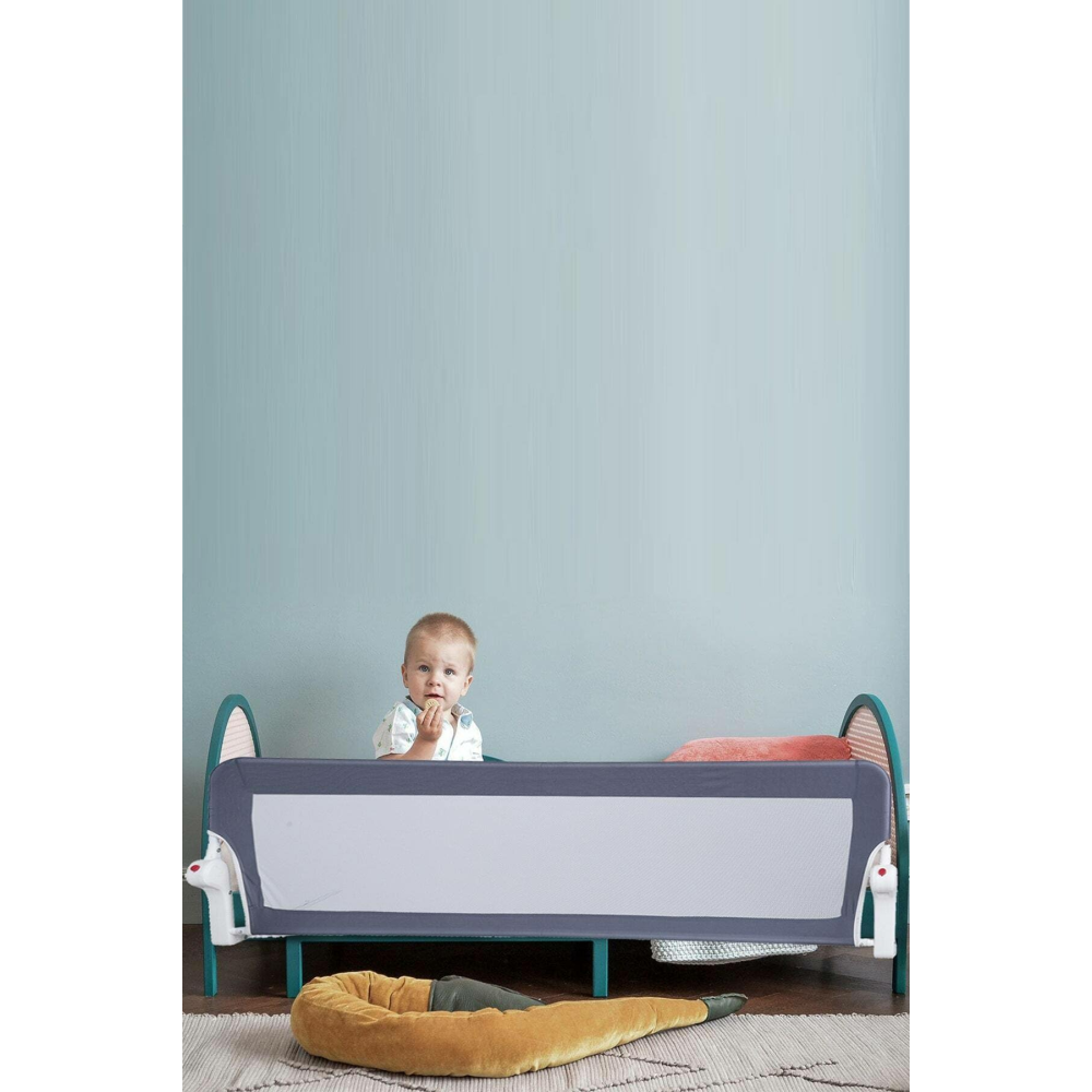 Tommybaby Katlanır Yatak Bariyeri Bebek Yatak Korkuluğu 150 cm Gri