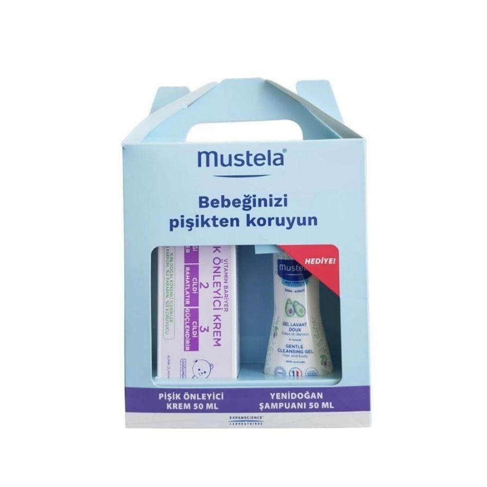 Mustela Vitamin Barrier 1.2.3 Pişik Kremi 50 ml + Yenidoğan Şampuan 50 ml Hediye