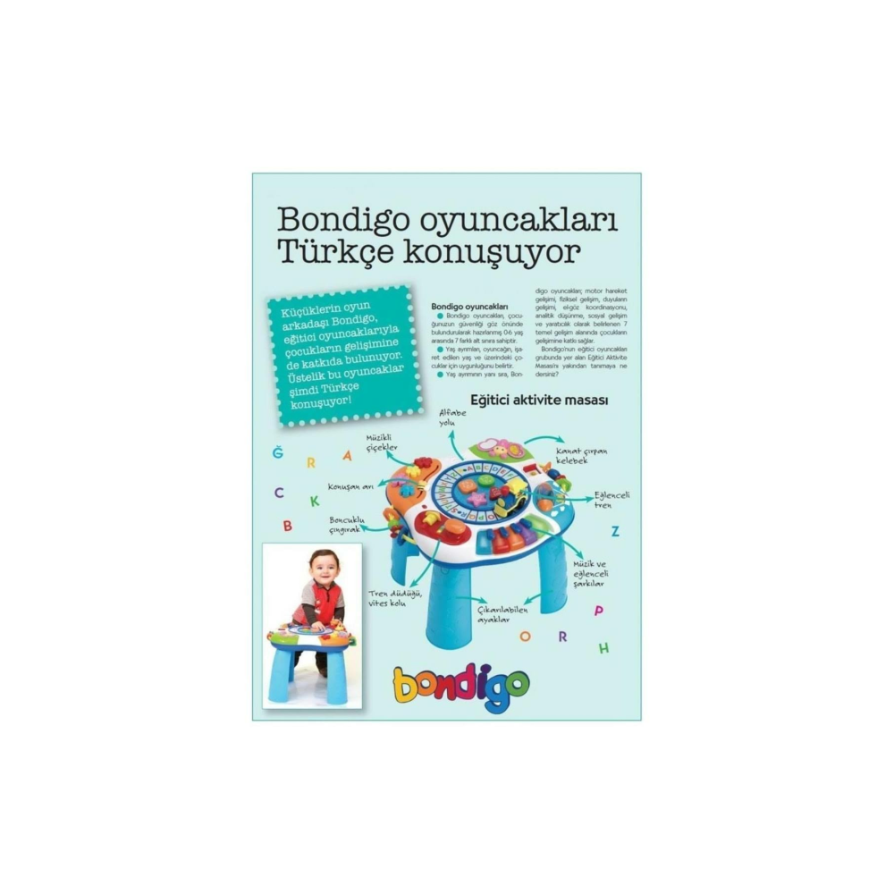 Bondigo BL2702 Türkçe Konuşan Eğitici Aktivite Masası