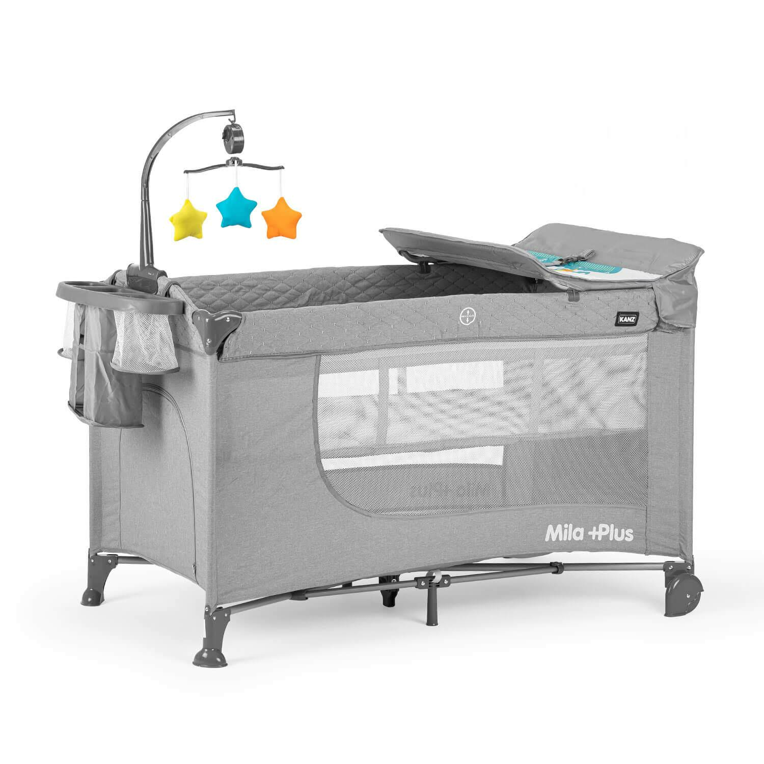 Kanz KZ Mila+Plus 70x120cm Park Yatak Gri / Oyun Parkı Beşik