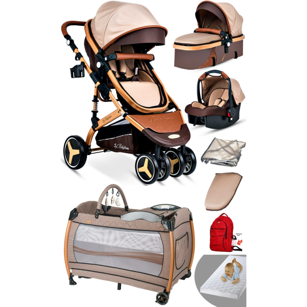 Baby Home Yeni Doğan Set 945 Travel Sistem Bebek Arabası Ve 600 Oyun Parkı Beşik Park Yatak 8'in1