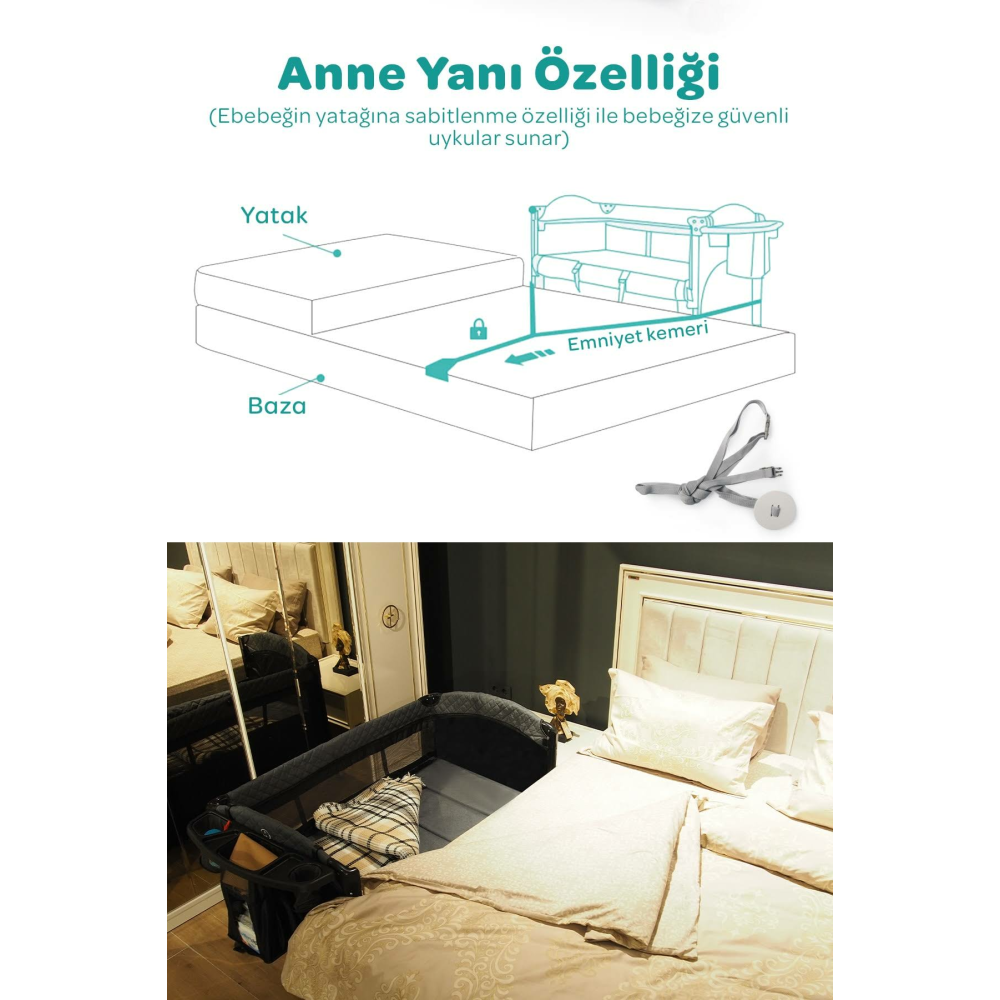 Prego Premium Anne Yanı Oyun Parkı 70*120 Cm 8048