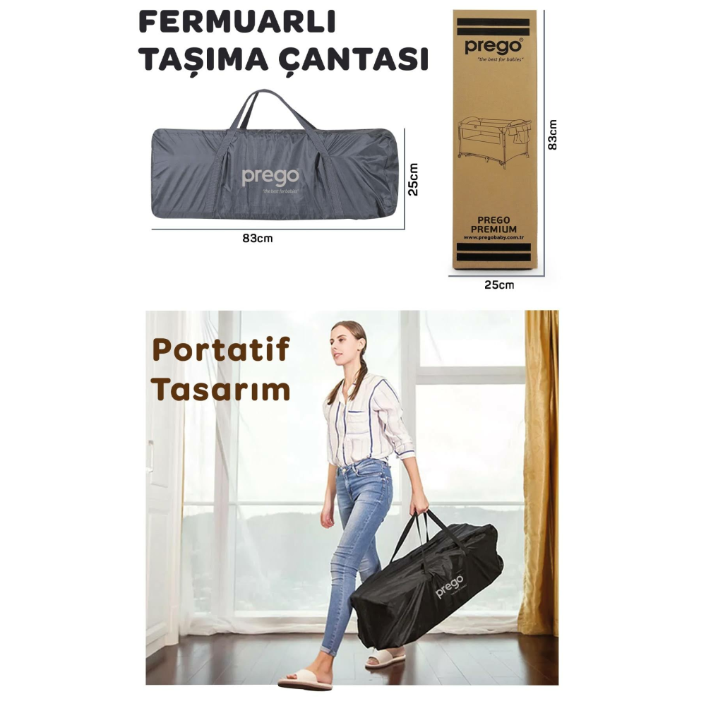 Prego Premium Anne Yanı Oyun Parkı 70*120 Cm 8048