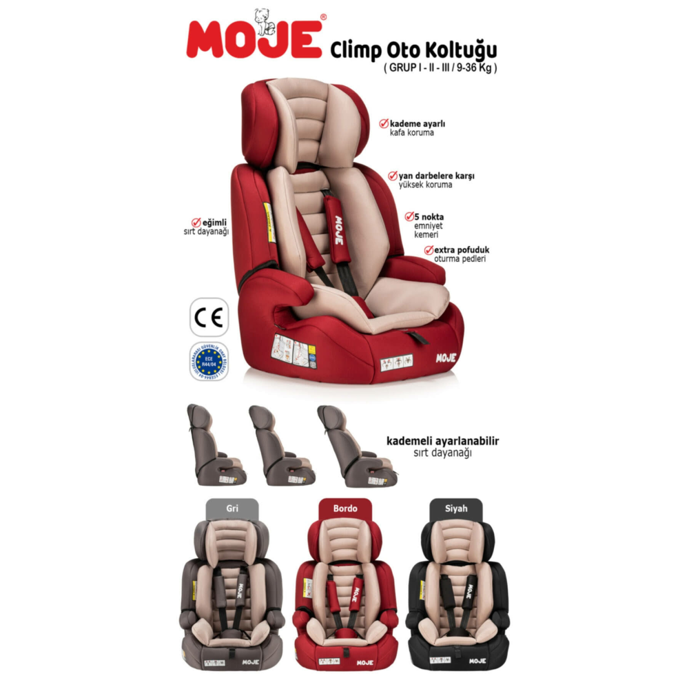 Moje Climp 9-36 Kg Oto Koltuğu Gri